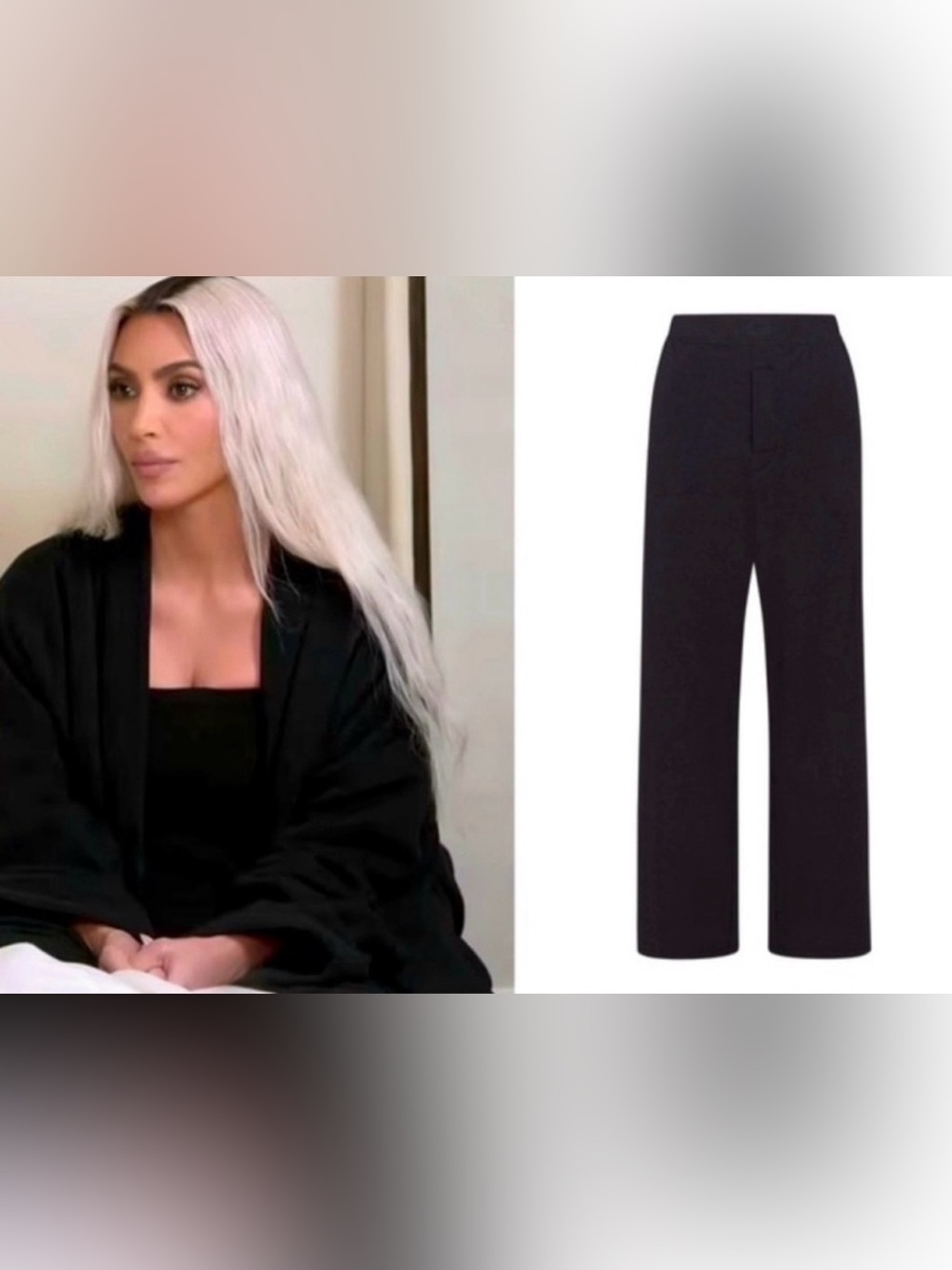 SKIMS Nior Soft Fit Loose Wide Leg Relaxing Lounge Pants Onyx Black NWT